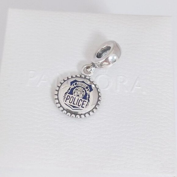 Pandora Police Badge Exclusive Charm Dangle Pendant S925 Silver with box - Picture 6 of 9